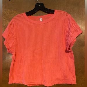 Free People Movement Short Sleeve top in neon orange size XS